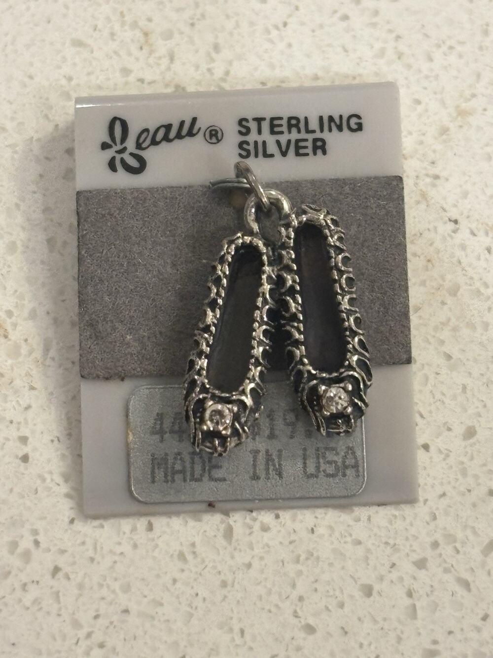NWT Vtg Beau Sterling Silver Ballet Slipper Charm 925